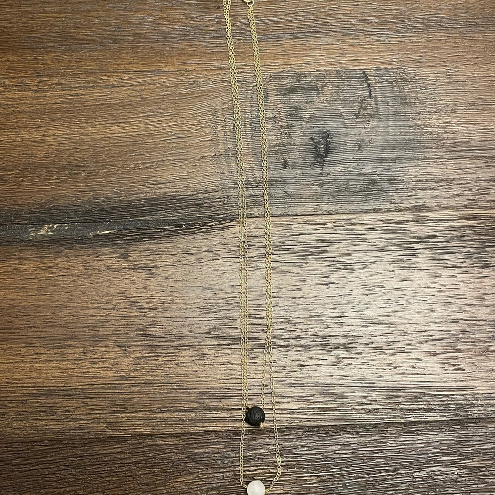 Gold Lava Rock‎ Essential Oil Necklace
